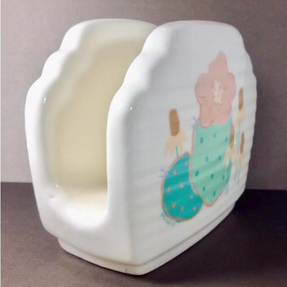 1458~Vintage CA 1989 TREASURE CRAFT Hallmark Napkin Holder Pastel Camarillo - Picture 6 of 7